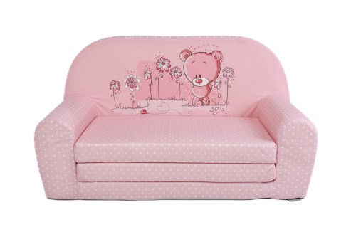 dětská rozkládací pohovka teddy hráškově zelená