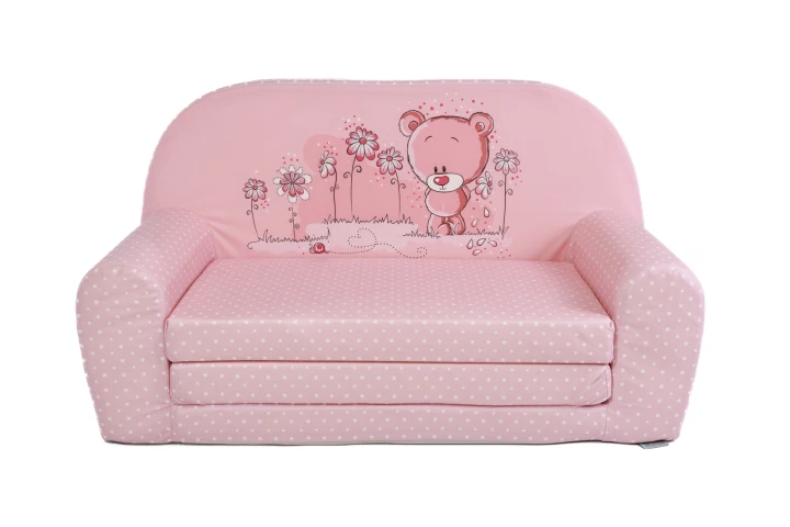 dětská rozkládací pohovka teddy hráškově zelená