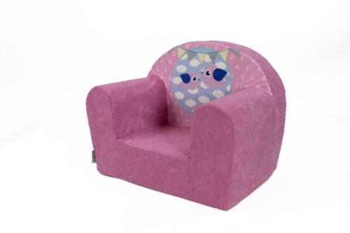 dětské pěnové křesílko bird pink s motivem ptáčků