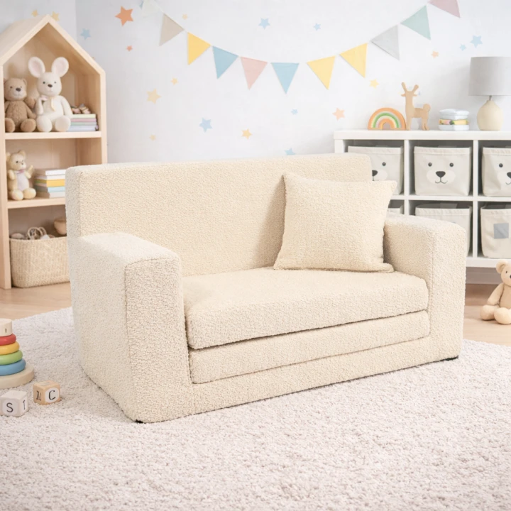 Béžová sofa boucle pro děti