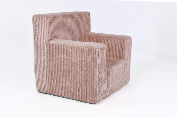 růžové dětské křesílko detail materiálu