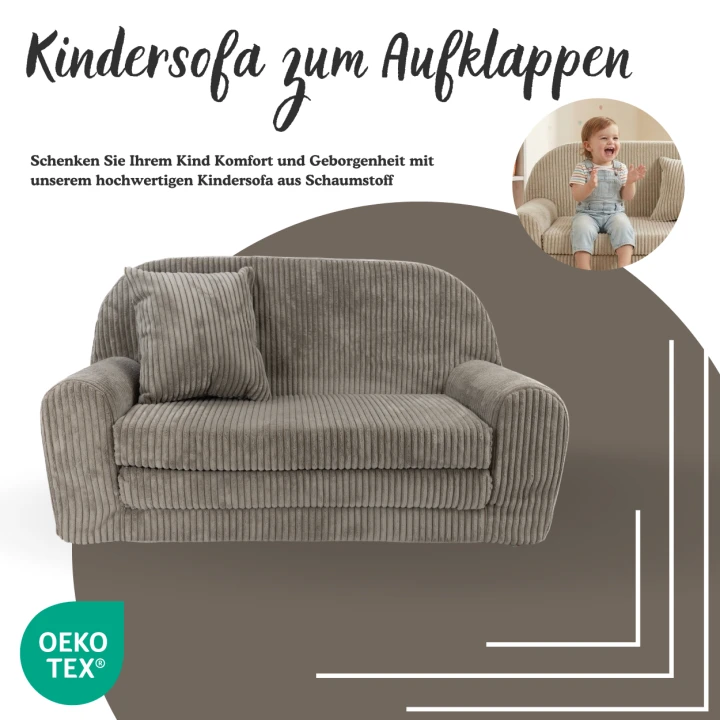 detsky nabytek hneda pohovka mini