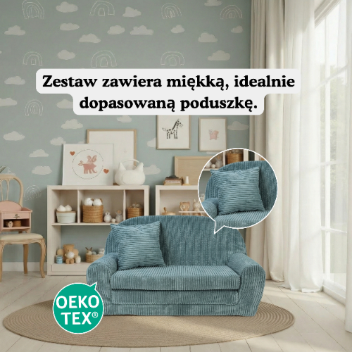 Dětský nábytek tyrkysová mini pohovka
