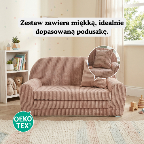Designová dětská pohovka růžová manšestr