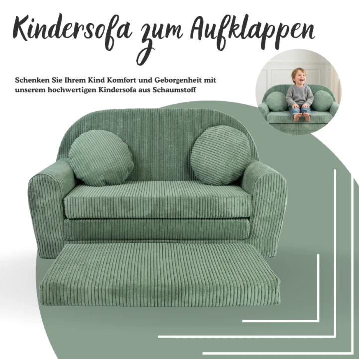 Rozkládací systém dětské pohovky s prodloužením