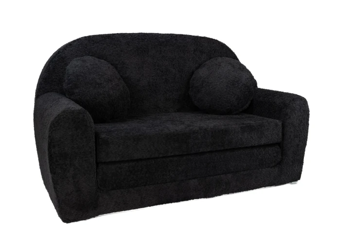 Černá dětská pohovka boucle beránek