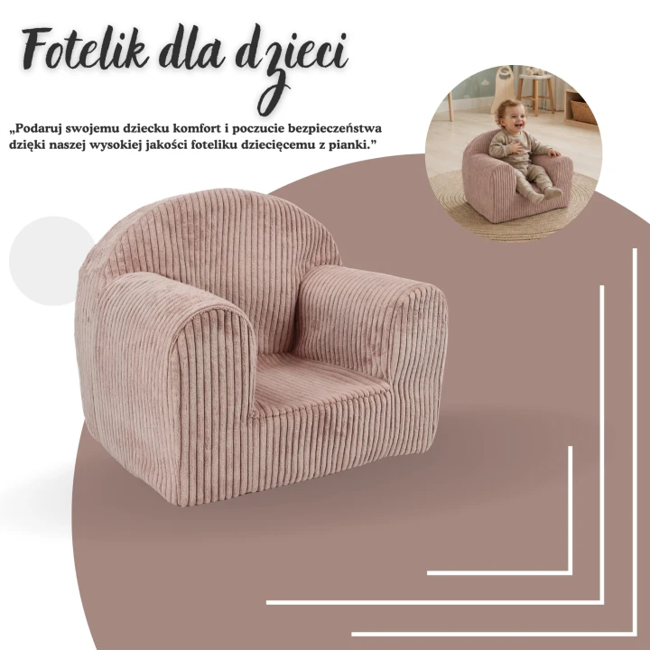 detail manšestrové tkaniny růžového křesílka