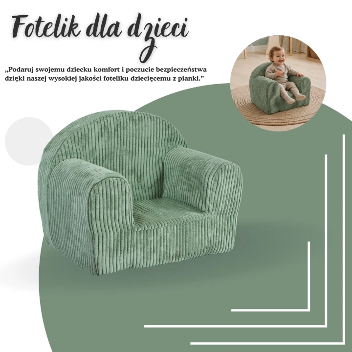 světle zelené křesílko z manšestru