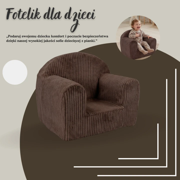 měkké dětské křesílko MINI čokoládové